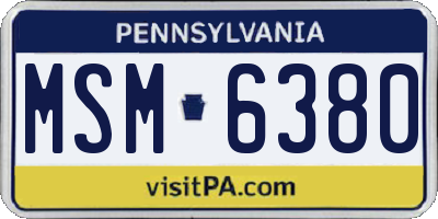 PA license plate MSM6380
