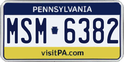 PA license plate MSM6382