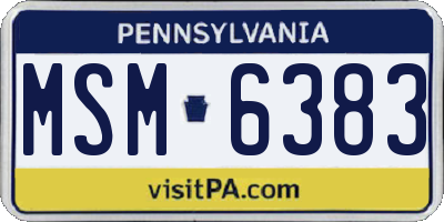 PA license plate MSM6383