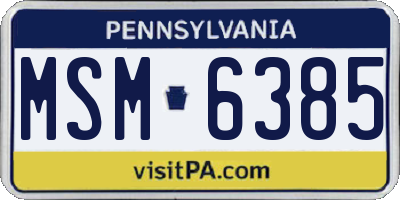 PA license plate MSM6385