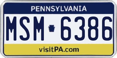 PA license plate MSM6386
