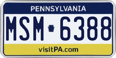 PA license plate MSM6388