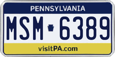 PA license plate MSM6389