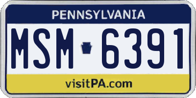 PA license plate MSM6391