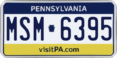 PA license plate MSM6395