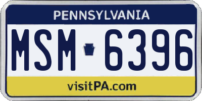 PA license plate MSM6396