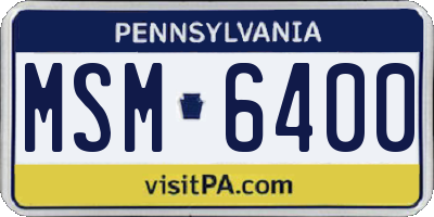 PA license plate MSM6400