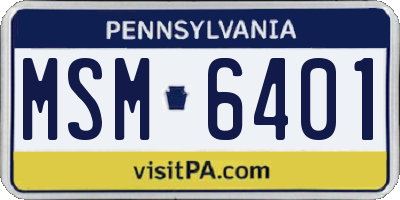 PA license plate MSM6401