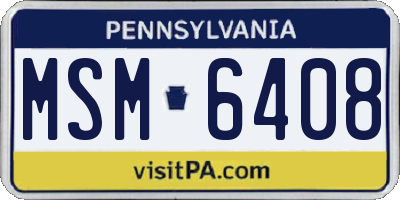 PA license plate MSM6408