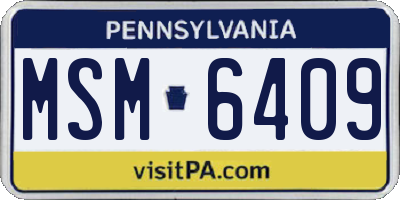 PA license plate MSM6409