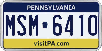 PA license plate MSM6410