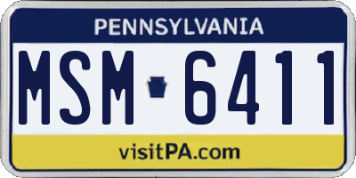 PA license plate MSM6411