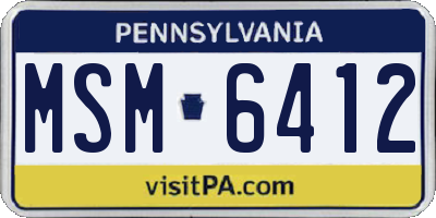 PA license plate MSM6412
