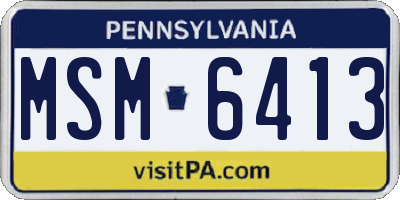 PA license plate MSM6413