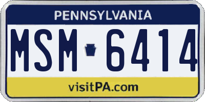 PA license plate MSM6414