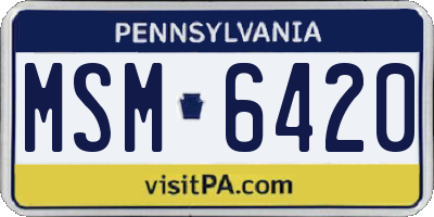 PA license plate MSM6420