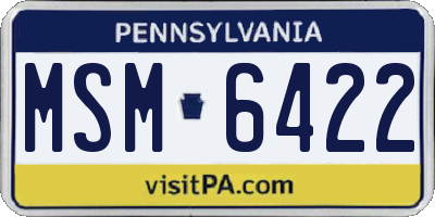 PA license plate MSM6422