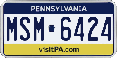 PA license plate MSM6424