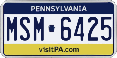 PA license plate MSM6425