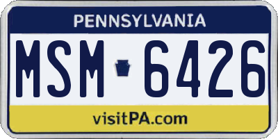 PA license plate MSM6426
