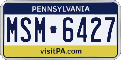 PA license plate MSM6427