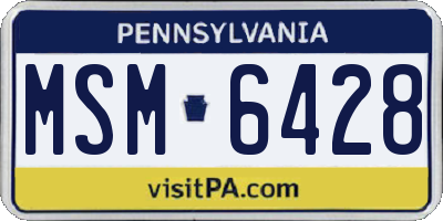 PA license plate MSM6428