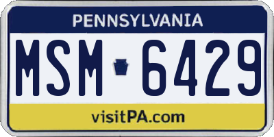 PA license plate MSM6429