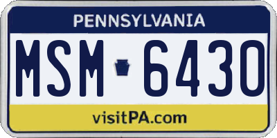 PA license plate MSM6430