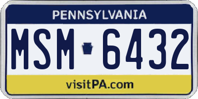 PA license plate MSM6432