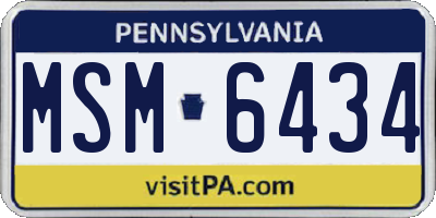 PA license plate MSM6434