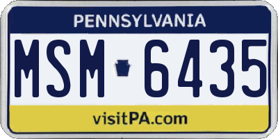 PA license plate MSM6435
