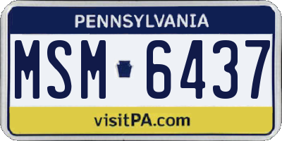 PA license plate MSM6437