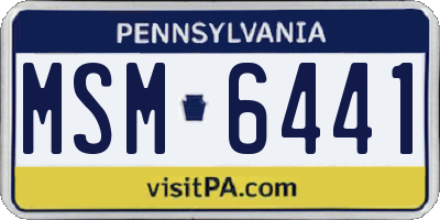 PA license plate MSM6441