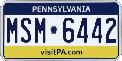 PA license plate MSM6442