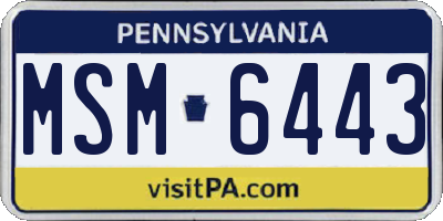 PA license plate MSM6443