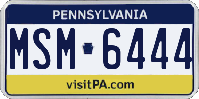 PA license plate MSM6444