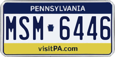 PA license plate MSM6446