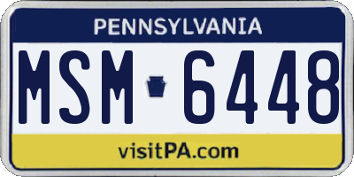 PA license plate MSM6448