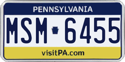PA license plate MSM6455