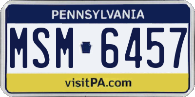 PA license plate MSM6457