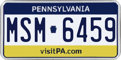 PA license plate MSM6459