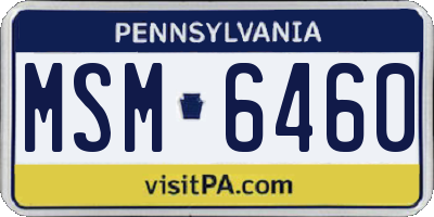 PA license plate MSM6460