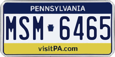 PA license plate MSM6465