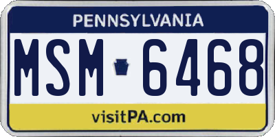 PA license plate MSM6468