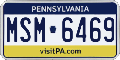 PA license plate MSM6469