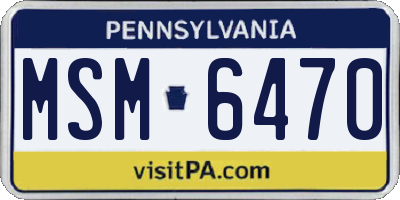 PA license plate MSM6470