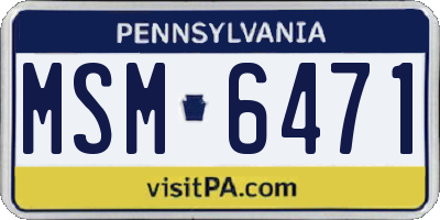 PA license plate MSM6471