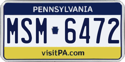 PA license plate MSM6472