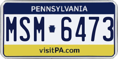 PA license plate MSM6473
