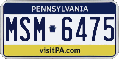 PA license plate MSM6475